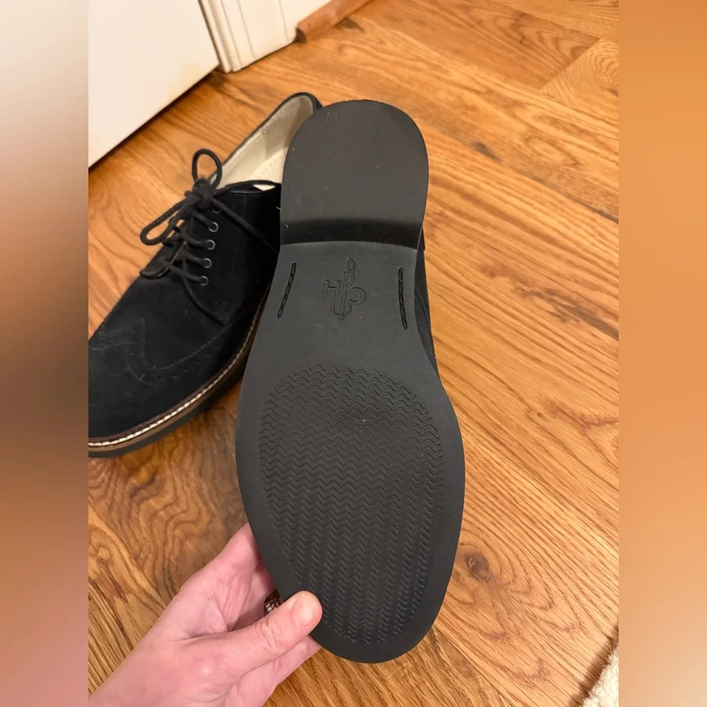 Cole Haan Black Suede Wingtip Oxfords
